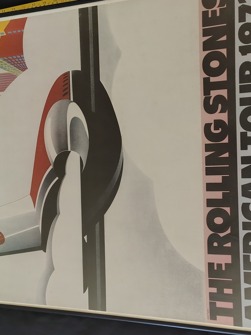 The Rolling Stones Vertical Tour 1975 Art Print - Red, Black & Pink